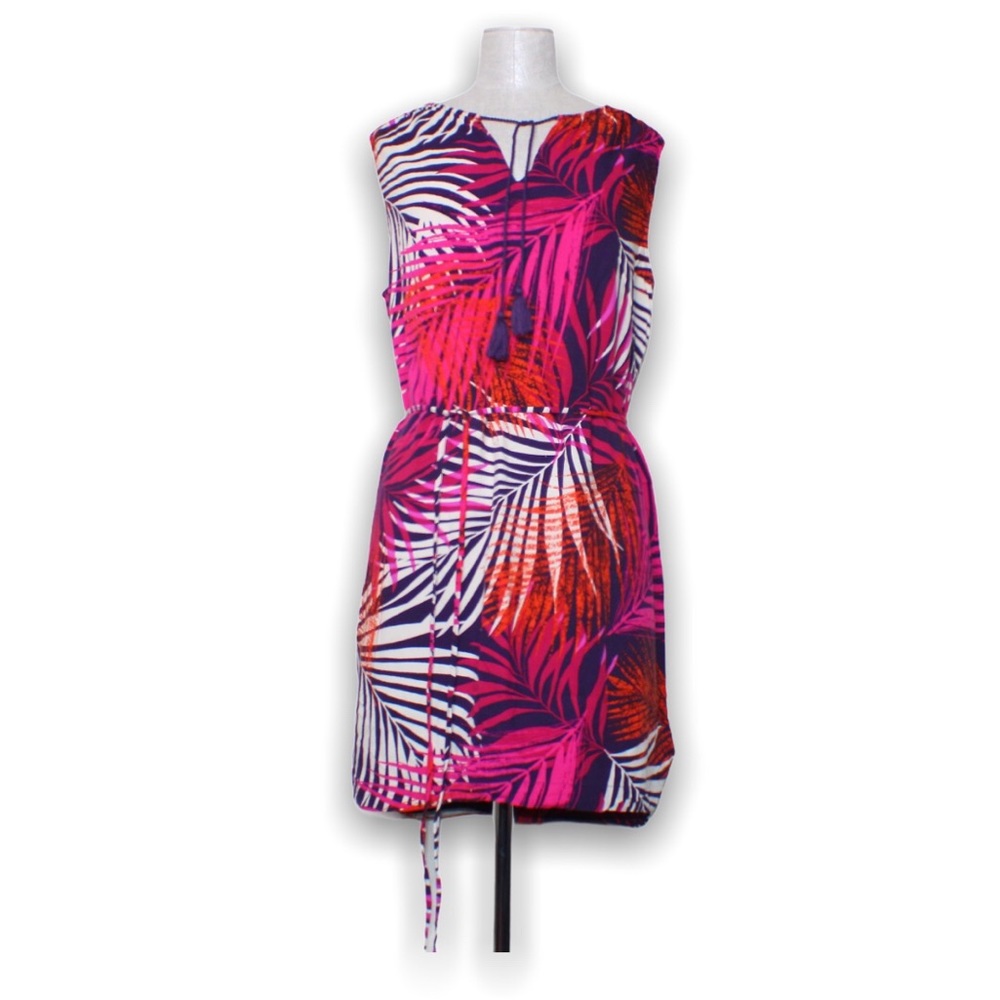 BeachLunchLounge Tropical Palm Belted Mini Dress
